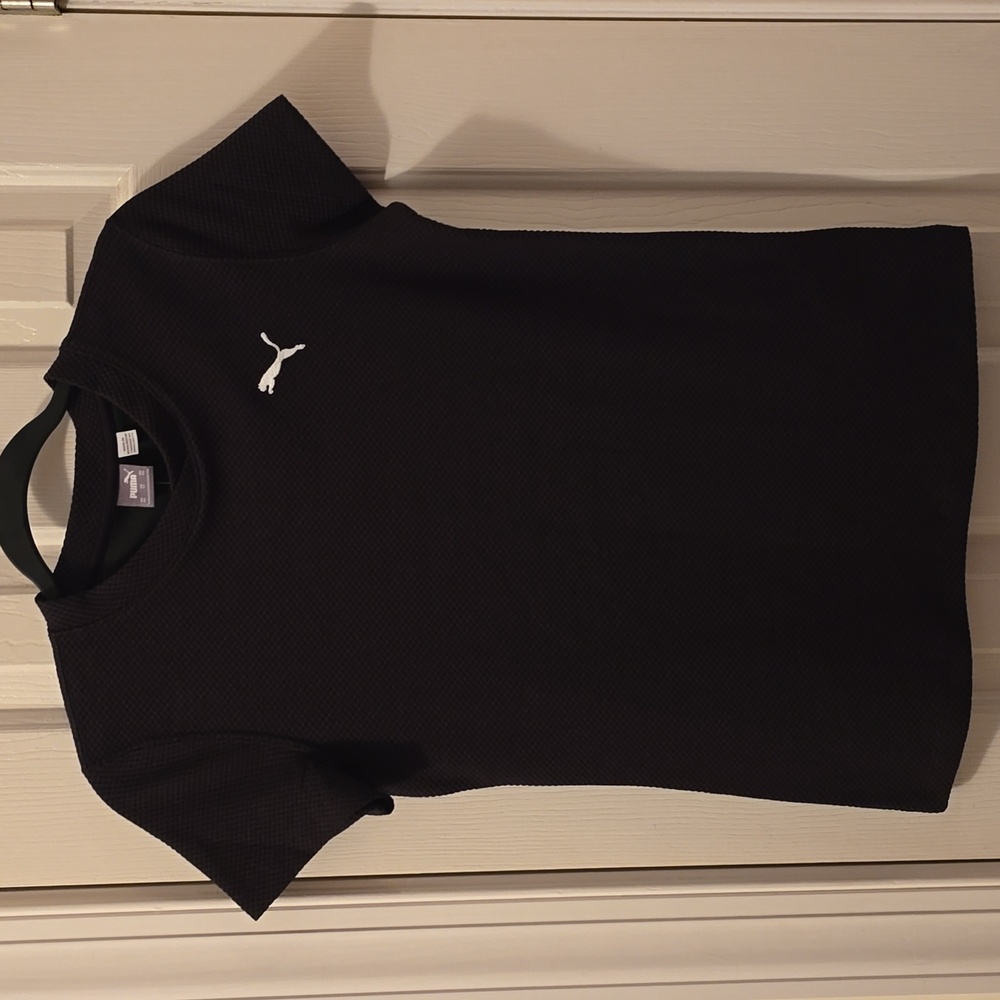 PUMA BRAND SIGNATURE WOMEN'S BLACK SHORT SLEEVE TOP SIZE XS
